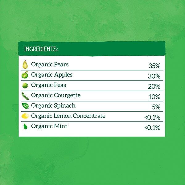 Piccolo Organic Pear, Apple & Spring Greens 4m+ 100g