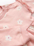 Pink Floral Print Dress Set With Tights 12-18 months