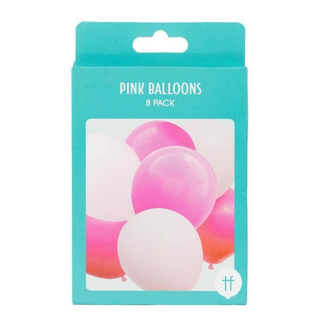 Pink Party Balloons 8 per pack