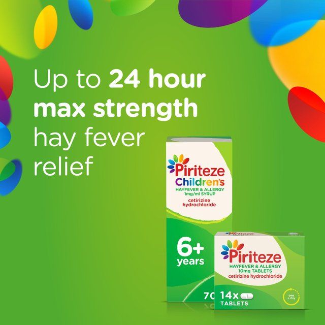 Piriteze Hayfever & Allergy Syrup Sugar Free Age 6+ 70ml