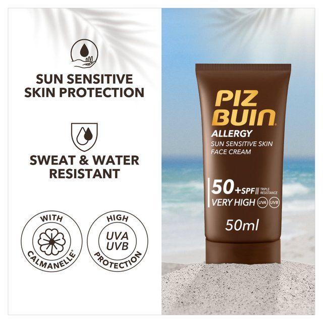 Piz Buin Allergy Sensitive SPF 50 Face Sun Cream 50ml