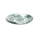 DB Ceramic medium teal plate with bubble glaze, UK version