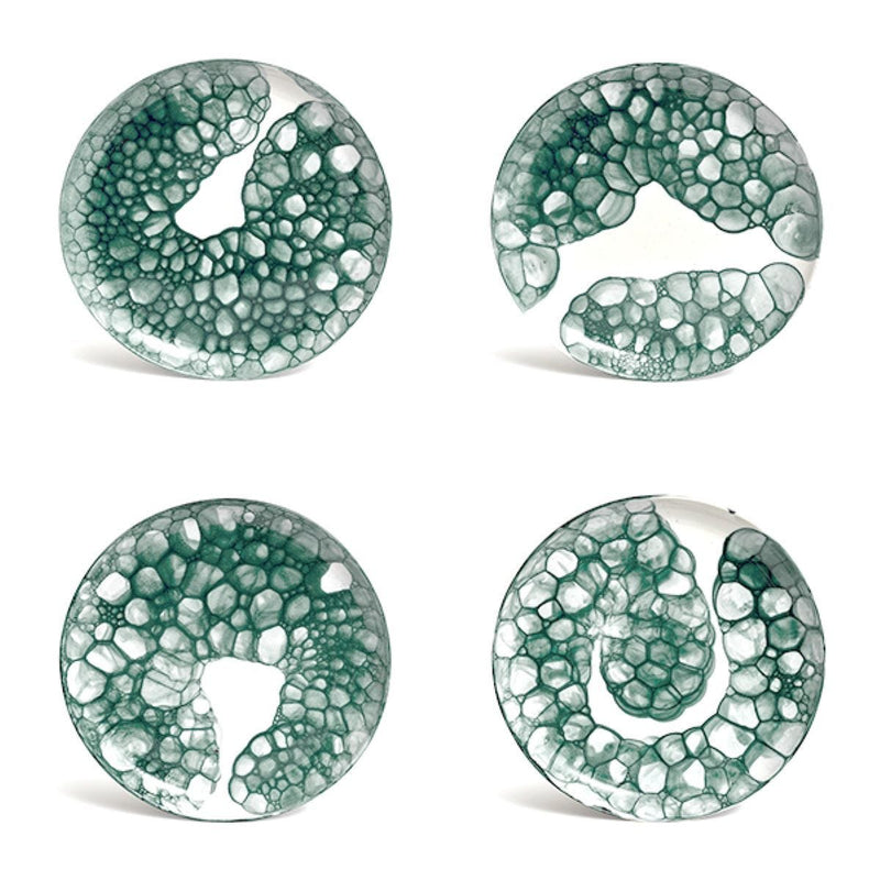DB Ceramic medium teal plate with bubble glaze, UK version