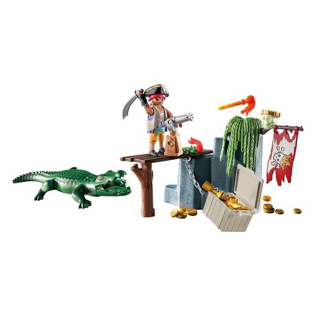 PLAYMOBIL 71473 Pirates Pirate with Alligator Starter Pack
