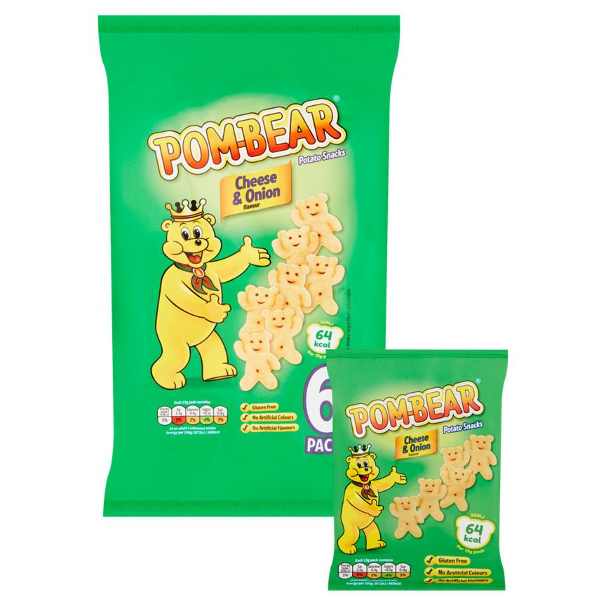 Pom Bear Cheese & Onion Multipack Crisps