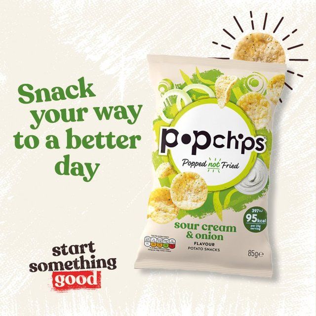 popchips Sour Cream & Onion Sharing Crisps 85g