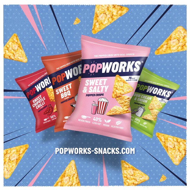 PopWorks Sour Cream & Onion Popped Crisps Sharing Bag   85g