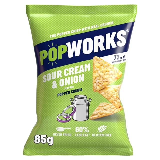 PopWorks Sour Cream & Onion Popped Crisps Sharing Bag   85g