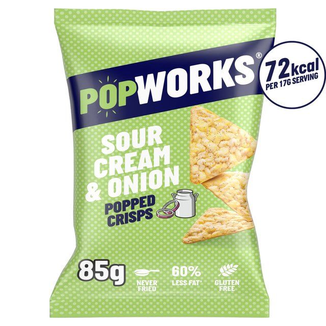 PopWorks Sour Cream & Onion Popped Crisps Sharing Bag   85g