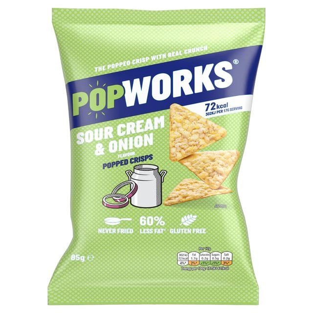 PopWorks Sour Cream & Onion Popped Crisps Sharing Bag   85g