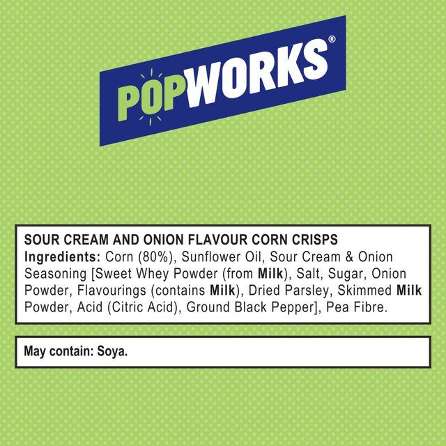 PopWorks Sour Cream & Onion Popped Crisps Sharing Bag   85g