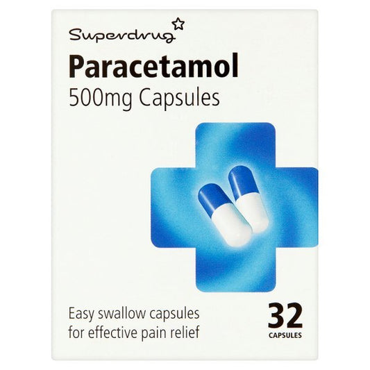 Superdrug Paracetamol 500mg Capsules X 32 GOODS Superdrug   