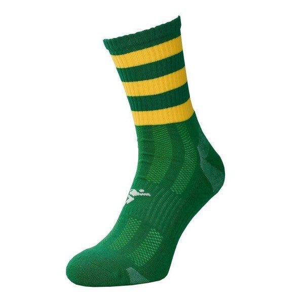 Precision Kids Pro Hooped Socks (8 -11) Green/Gold / 1EA