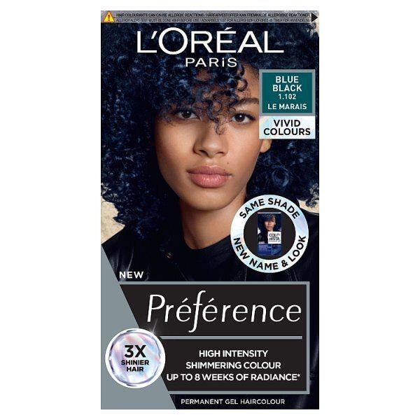 Preference Vivids (Colorista) Hair Dye Silver Grey 10.11 BLUE BLACK 1102