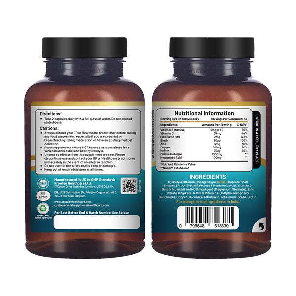 Prowise Marine Collagen with Hyaluronic Acid 1100mg 90 Caps