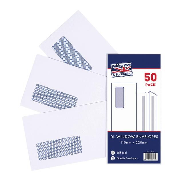Pukka Pad - DL Self Seal Window 50 per pack
