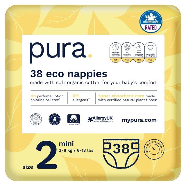 Pura Eco Nappies Size 2 (3-6kg) 38 per pack