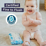 Pura Plastic Free Flushable Baby Wipes 12 x 60pk 12 x 60 per pack