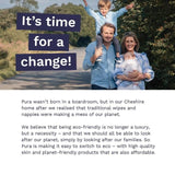 Pura Plastic Free Flushable Baby Wipes 12 x 60pk 12 x 60 per pack