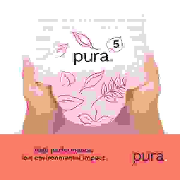 Pura Premium Eco Baby Nappies, Size 5 (11-25kg) 25 Nappies