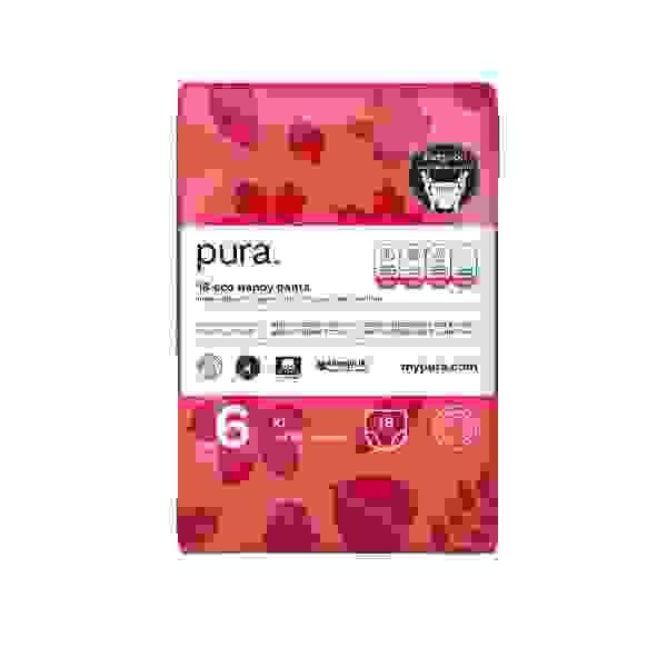 Pura Premium Eco Baby Nappies, Size 6 (15+ kg) 21 Nappies