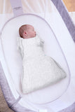 Purflo swaddle sleep bag 0.5 TOG Minimal Grey 0-4 months, UK version