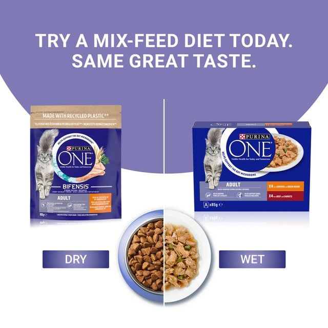 Purina One Mini Fillets Chicken & Beef Wet Cat Food 8 x 85g