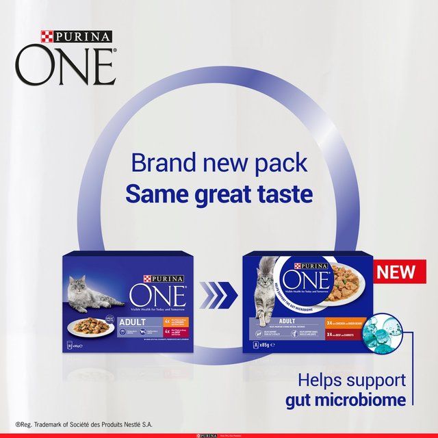 Purina One Mini Fillets Chicken & Beef Wet Cat Food 8 x 85g