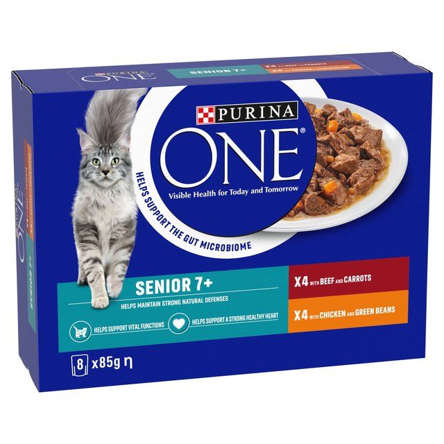 Purina One Senior 7+ Mini Fillets Chicken & Beef Wet Cat Food 8 x 85g