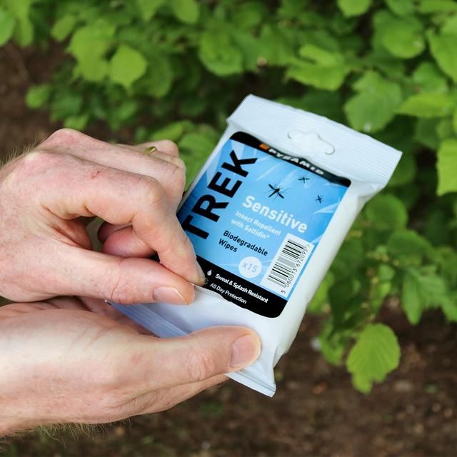 Pyramid Trek Sensitive Biodegradable Insect Repellent Wipes 15 per pack