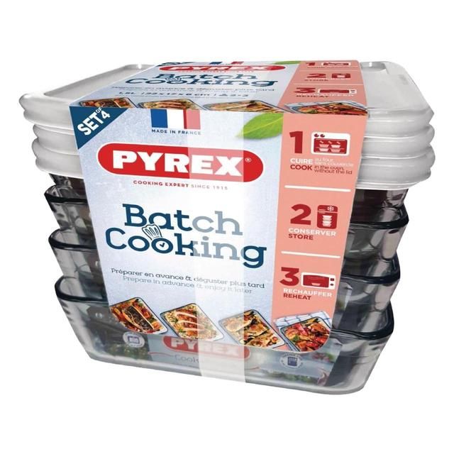 Pyrex Cook & Freeze 4 piece Batch Cook Set 4 per pack