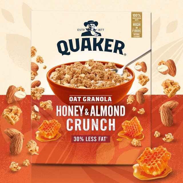 Quaker Oat Granola Honey & Almond Cereal 500g