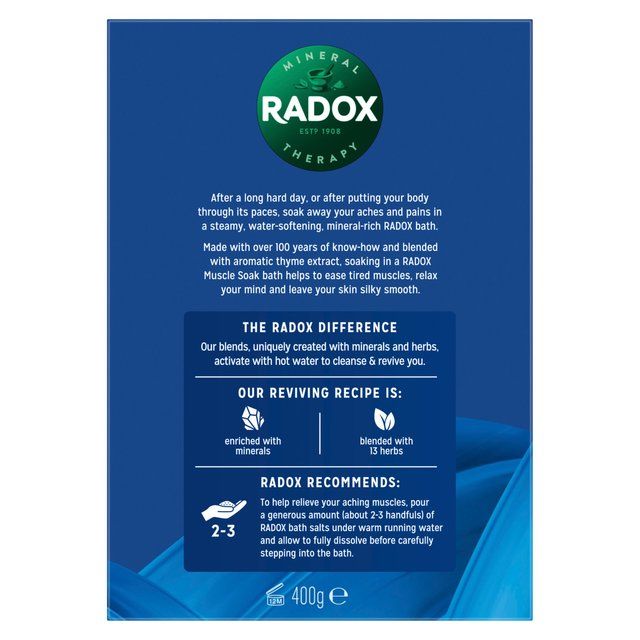 Radox Bath Therapy Muscle Soak Herbal Bath Salts   400g