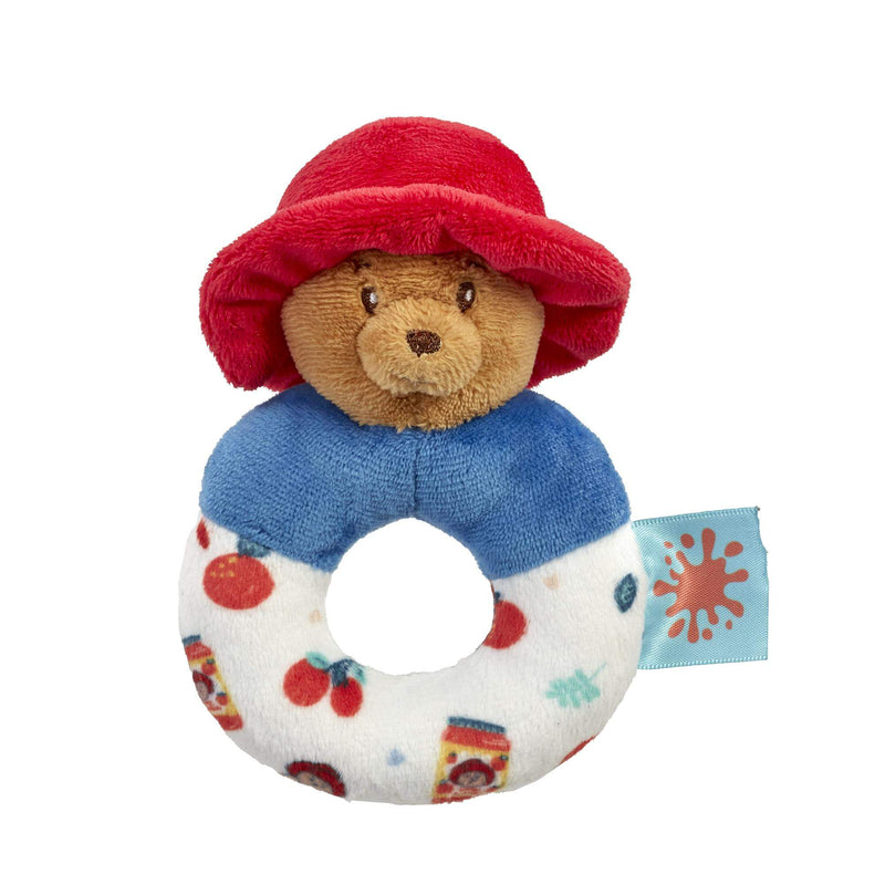 Paddington baby ring rattle soft plush blue ring, UK version