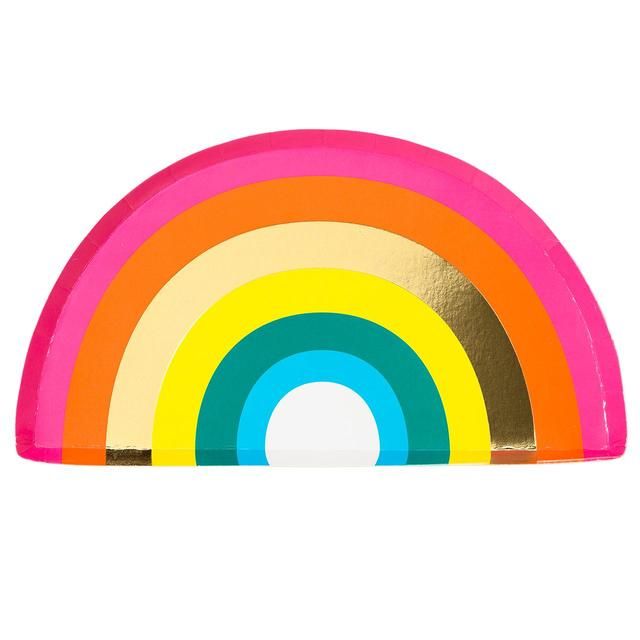 Rainbow Paper Party Plates 12 per pack