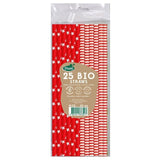 Red & White Recyclable Paper Straws 25 per pack