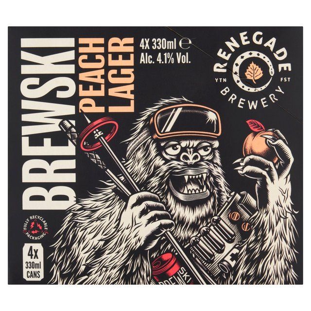 Renegade Brewski Peach Lager 4 x 330ml