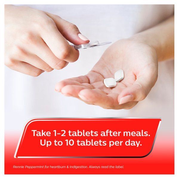 Rennie Peppermint Heartburn & Indigestion Relief 72 Tablets
