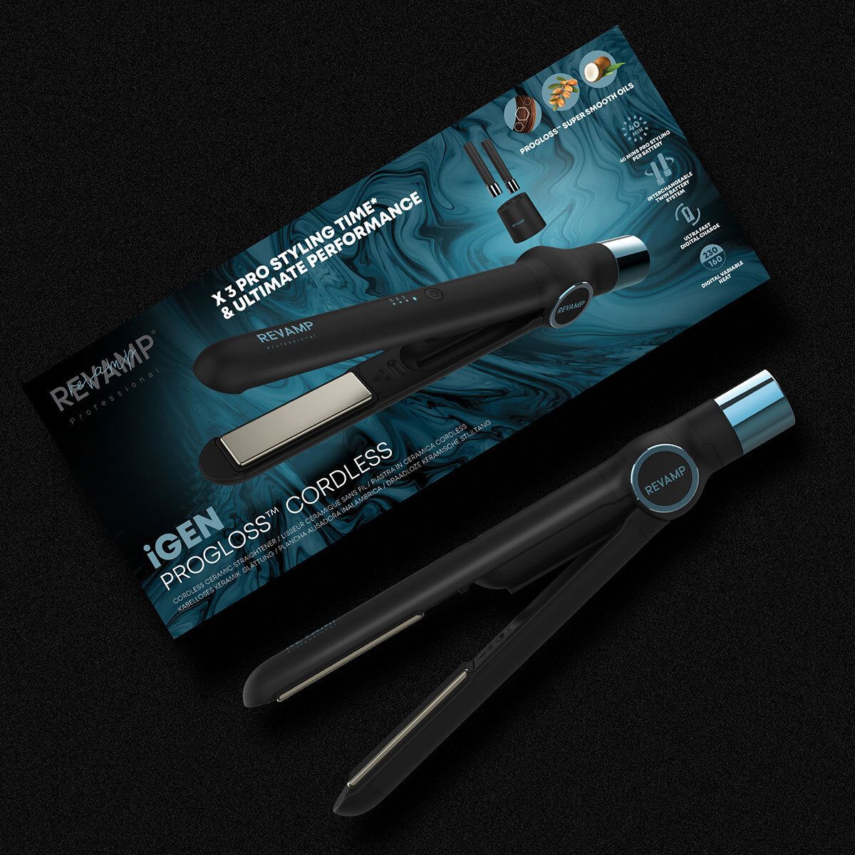 Revamp iGen Progloss Cordless Ceramic Hair Straightener, ST-2750-EU2