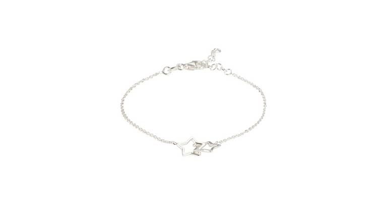 Revere Sterling Silver Double Star Charm Bracelet