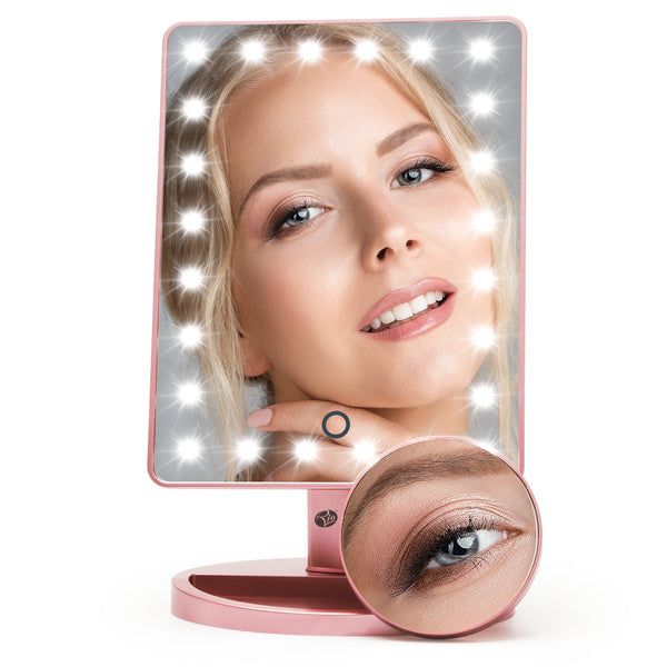 Rio 24 LED Touch Dimmable Cosmetic Mirror - Rose Gold