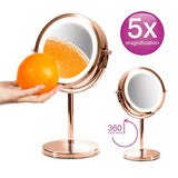 Rio Rose Gold Double Sided Cosmetic LED Mirror