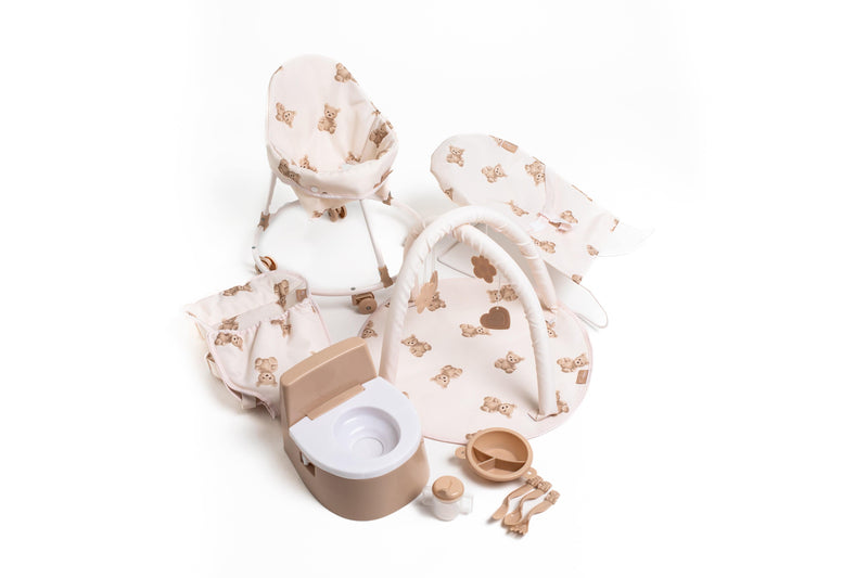 Roma Teddy 10 piece doll accessory set for 26-45cm dolls - British product
