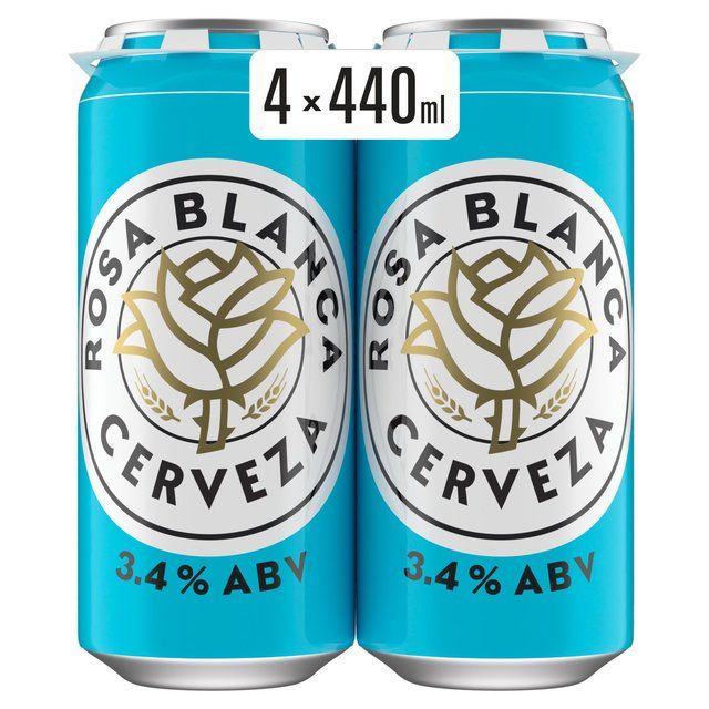 Rosa Blanca Premium Lager Beer Cans 4 x 440ml