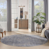 Rustic Textures Faded Blue Circle Rug, 160 cm