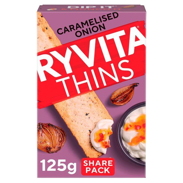 Ryvita Thins Caramelised Onion Flatbread Crackers 120g