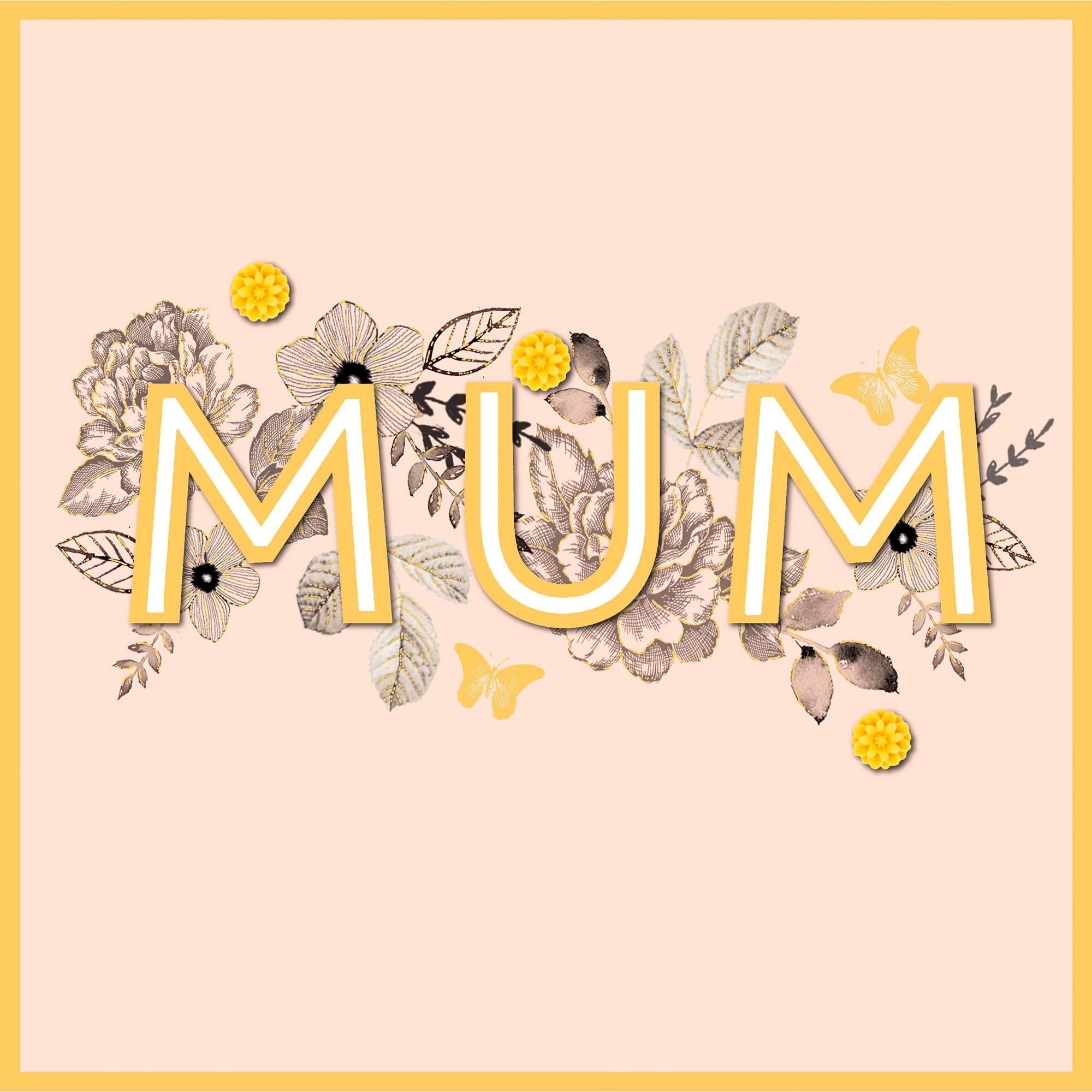 Sainsbury's Birthday Mum Card Gold Stand-Off Letters Greeting Card