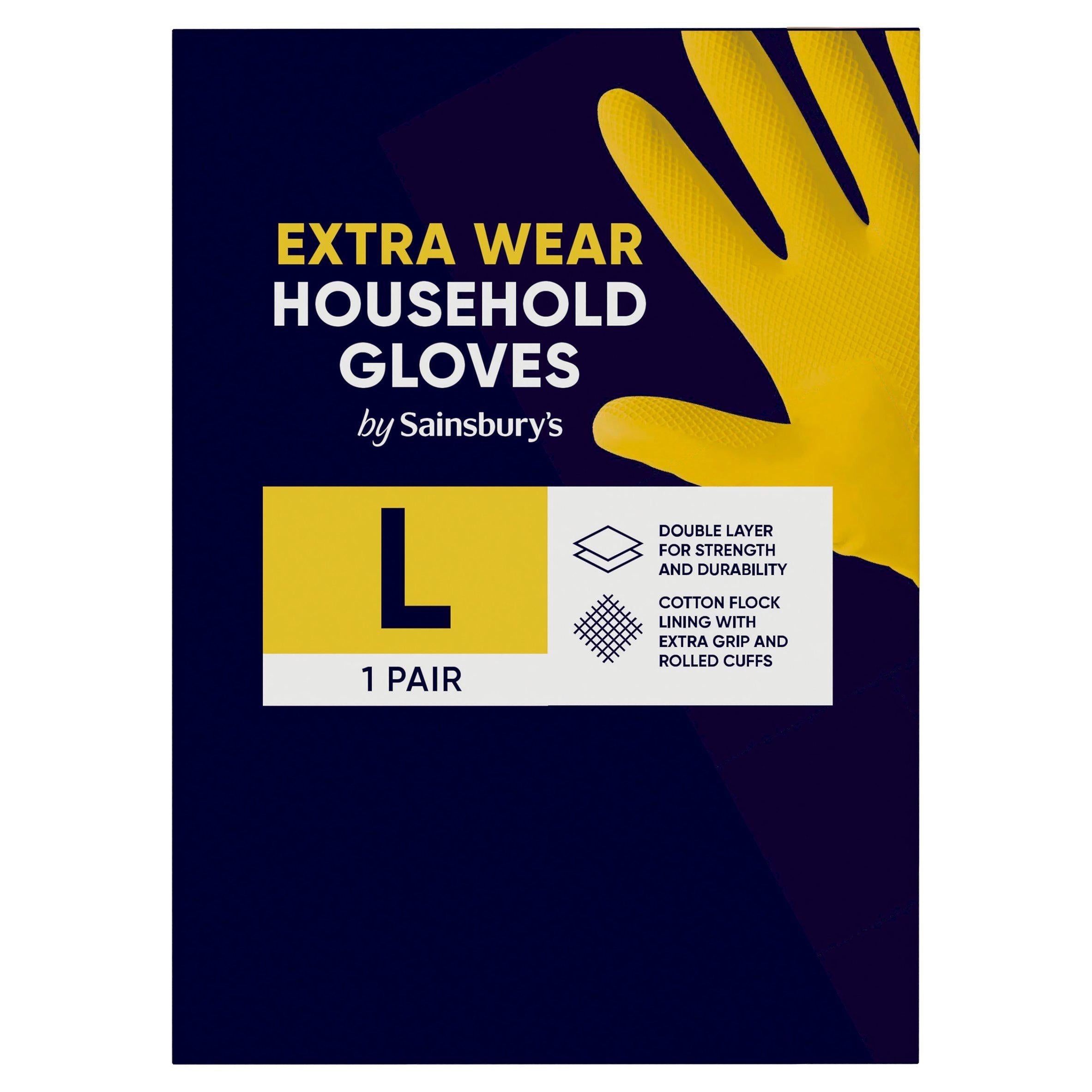 Sainsbury's Extra Wear Household Gloves L 1 Pair