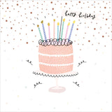 Sainsbury's Happy Birthday Sparkle Cake Design Greeting Card