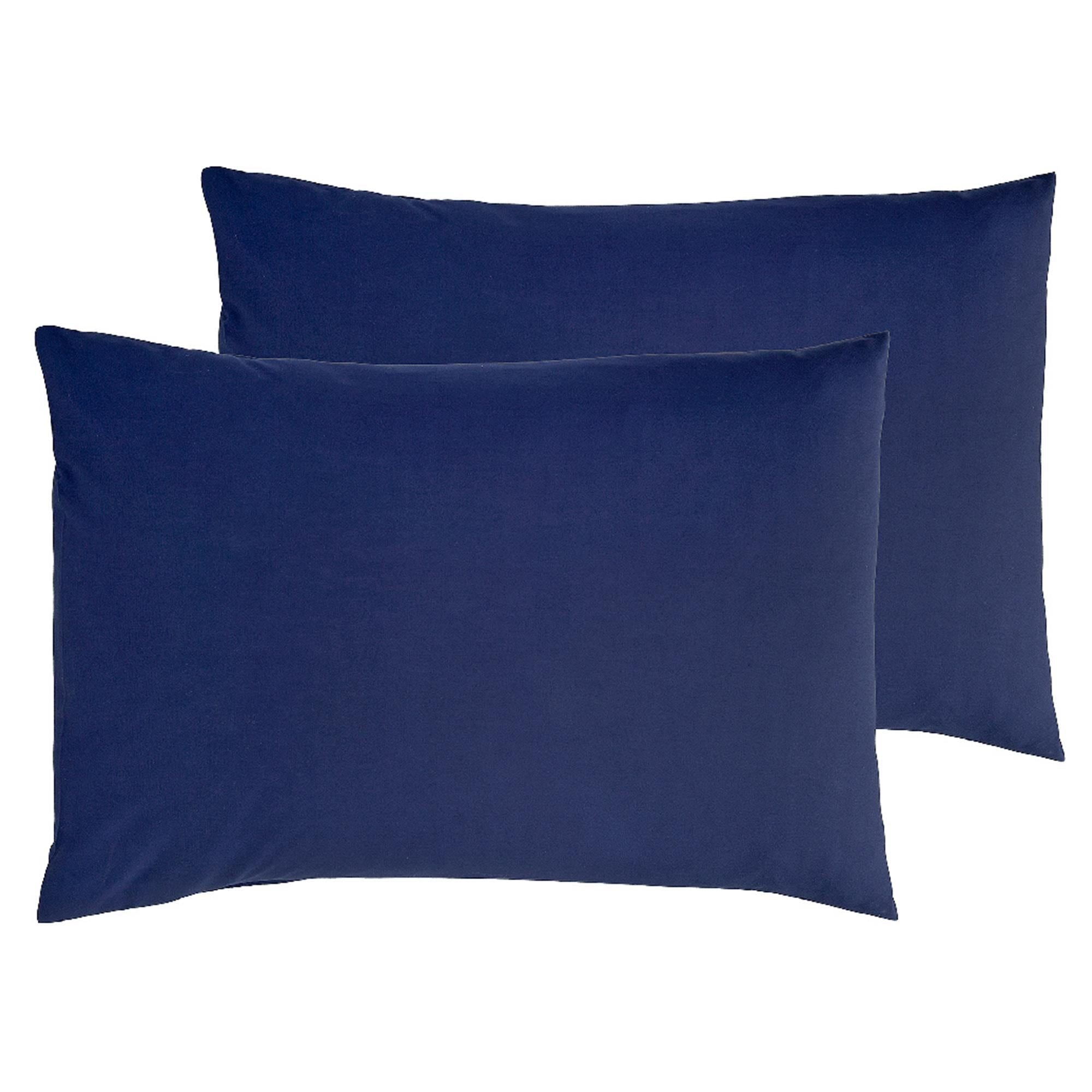 Sainsbury's Home Cotton Rich Pillowcase Pair Navy